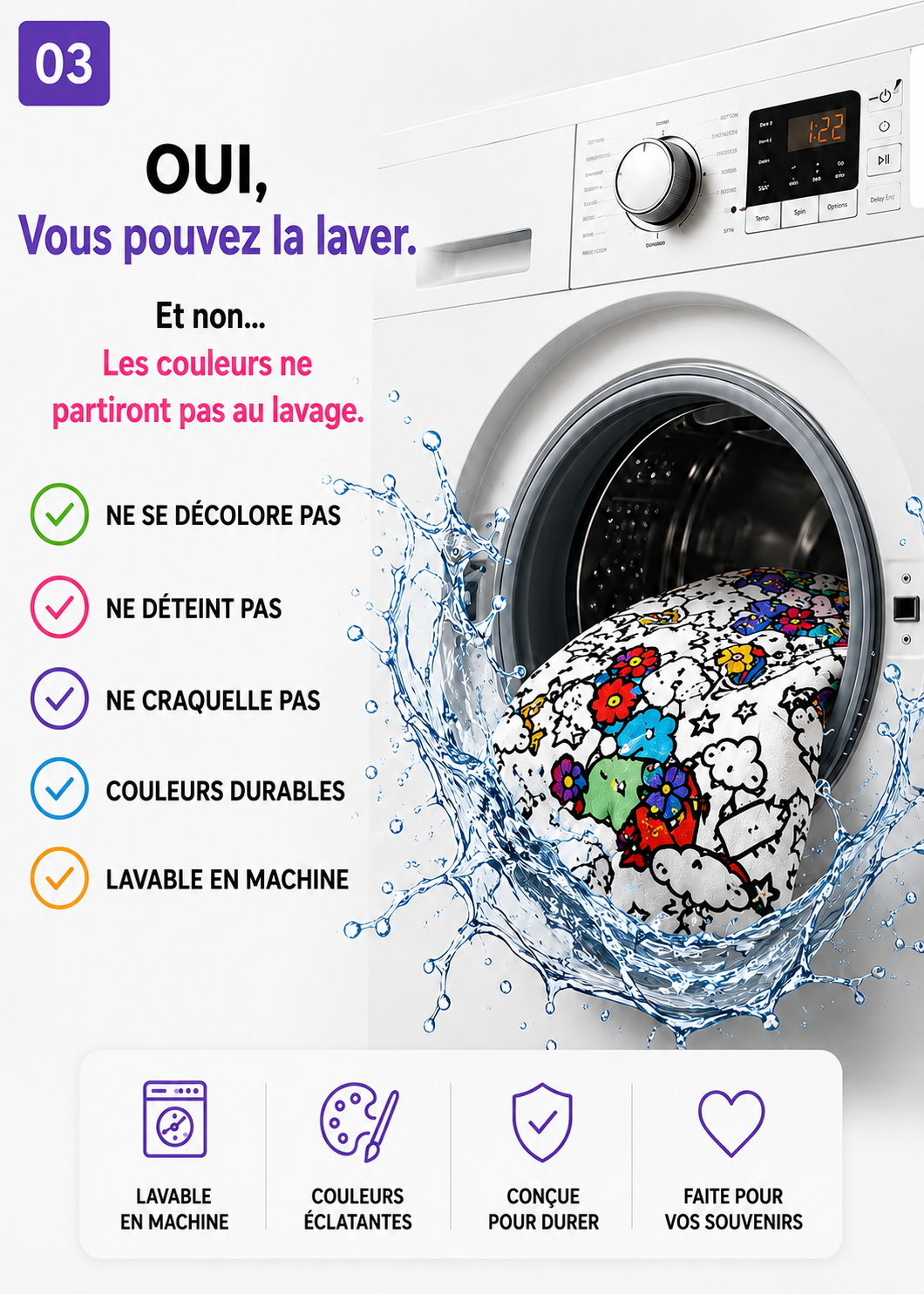 Couverture à Colorier Lavable & Réutilisable